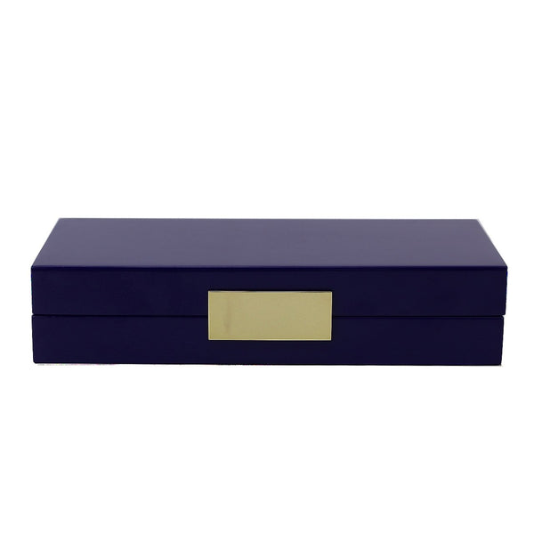 addison ross Navy Lacquer Box With Gold