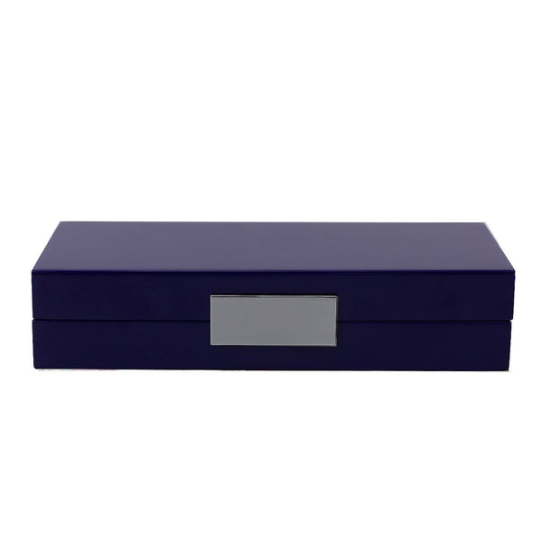 addison ross Navy Lacquer Box With Silver