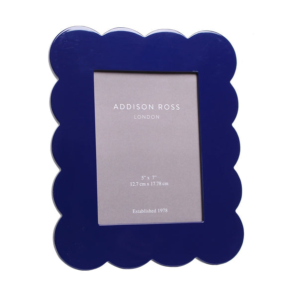 addison ross Navy Scalloped Lacquer Photo Frame