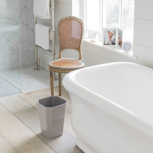 Addison Ross Octagonal Lacquer Bin – Chiffon Grey