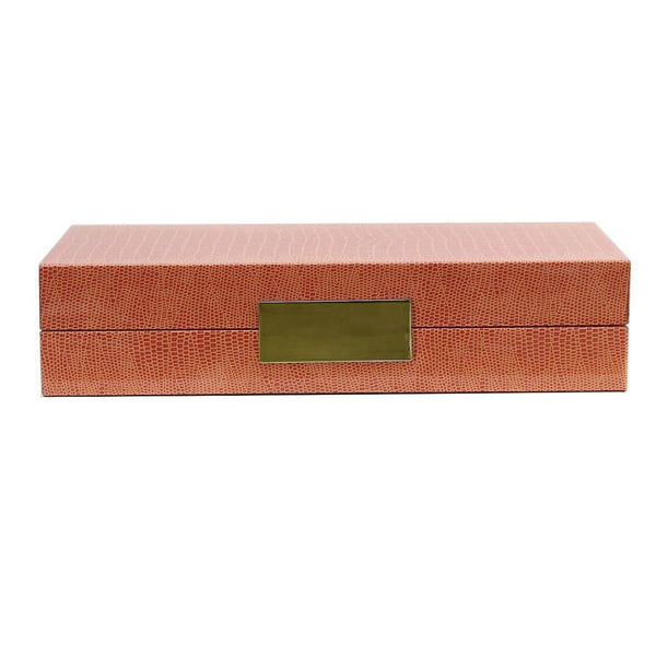 addison ross Orange Croc Box With Gold
