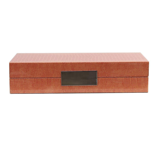 Addison Ross Orange Croc Box With Silver