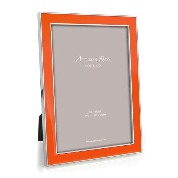addison ross Orange Enamel & Silver Frame