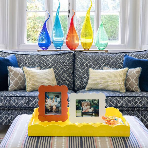 Addison Ross Orange Scalloped Lacquer Photo Frame