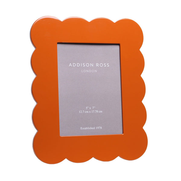 Addison Ross Orange Scalloped Lacquer Photo Frame