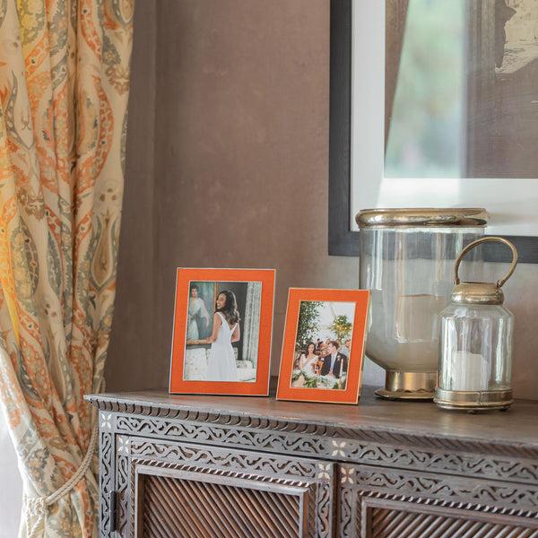 Addison Ross Orange Snake & Silver Frame