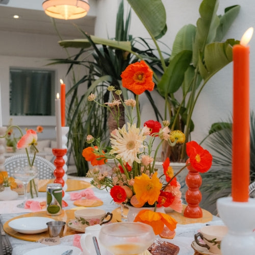 Addison Ross Orange Wax LED Candles - Set Of 2