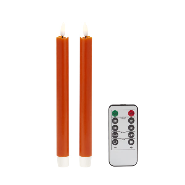 addison ross Orange Wax LED Candles - Set of 2