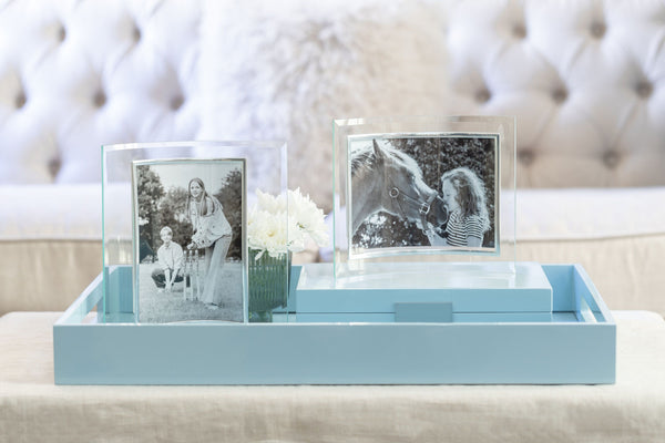 Addison Ross Pale Denim Blue Large Ottoman Tray