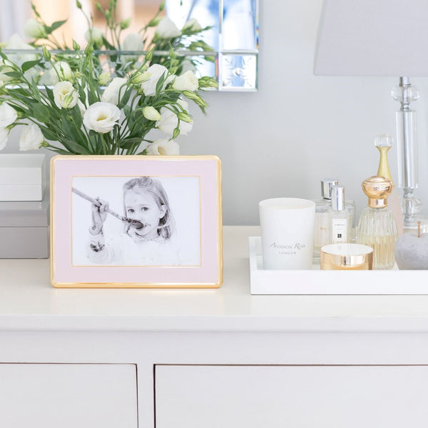 Addison Ross Pale Pink Enamel & Gold Curve Frame