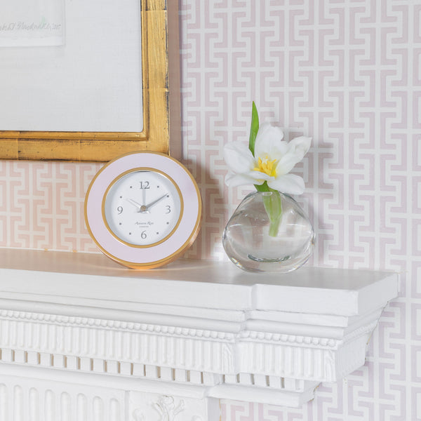 Addison Ross Pastel Pink & Gold Alarm Clock