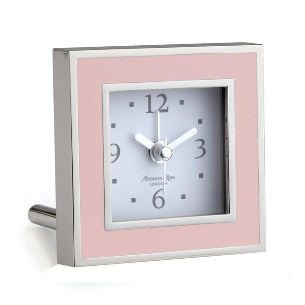 addison ross Pink Enamel Square Alarm Clock