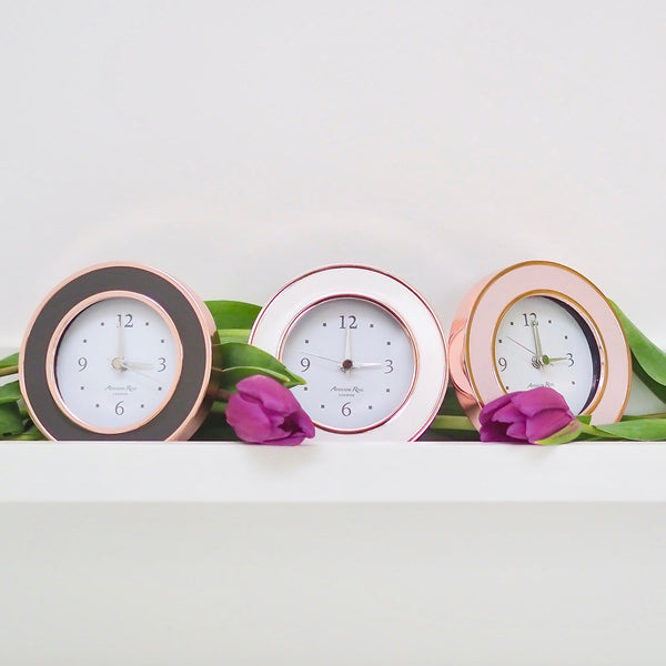 Addison Ross Rose Gold & Taupe Alarm Clock