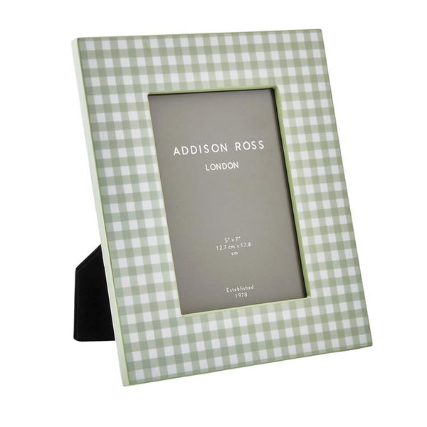 addison ross Sage Gingham Lacquer Photo Frame