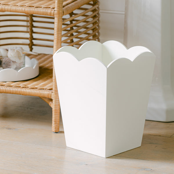 Addison Ross Scalloped Bin White
