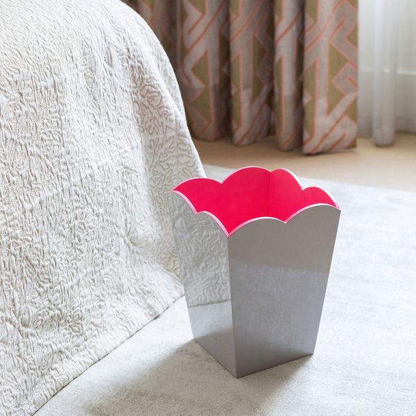 Addison Ross Scalloped Lacquer Bin – Chiffon & Pink