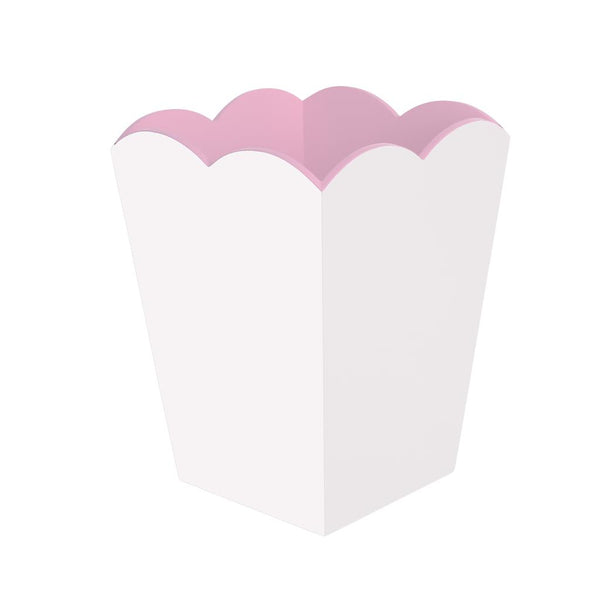addison ross Scalloped Lacquer Bin – White & Pink