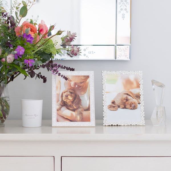 Addison Ross Silver Daisy Diamante Frame