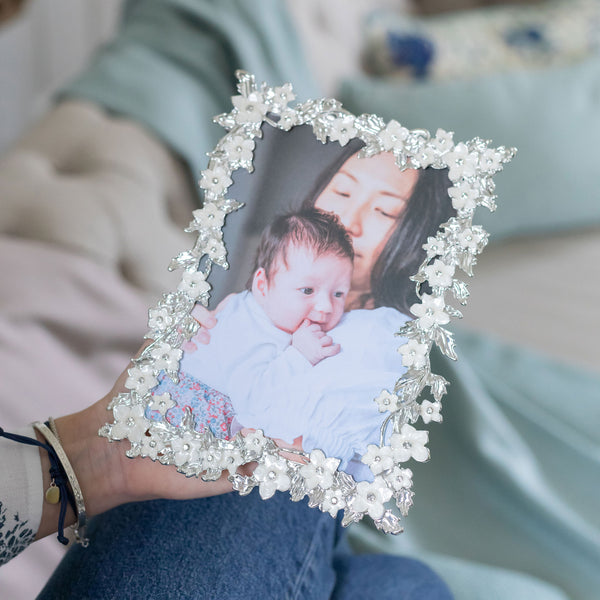 Addison Ross Silver & White Flower Frame