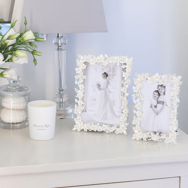 Addison Ross Silver & White Flower Frame