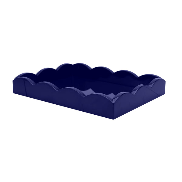Addison Ross Small Navy Blue Scalloped Edge Tray