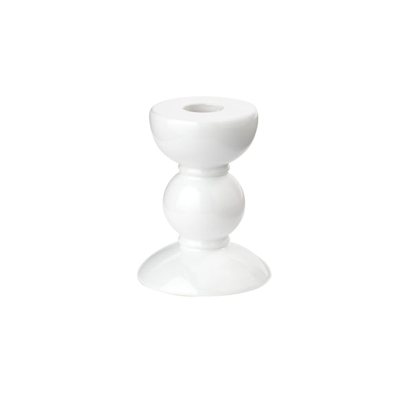 Addison Ross Small White Bobbin Candlestick - 10cm
