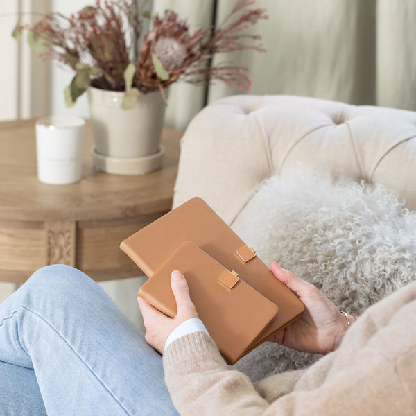 Addison Ross Tan & Gold A4 Notebook