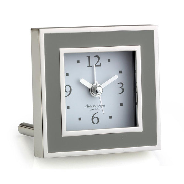 addison ross Taupe Enamel Square Alarm Clock