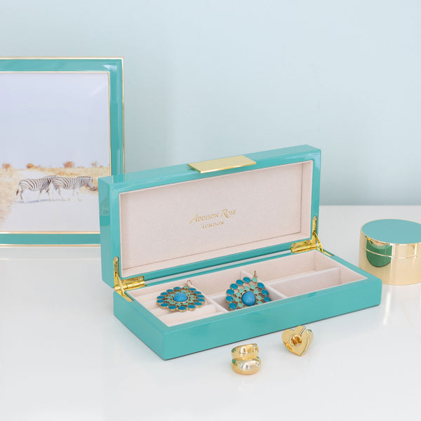 Addison Ross Turquoise Jewelry Box With Gold
