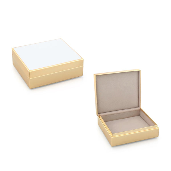 addison ross White Enamel & Gold Box