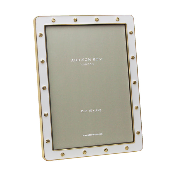 addison ross White Enamel & Gold Locket Frame