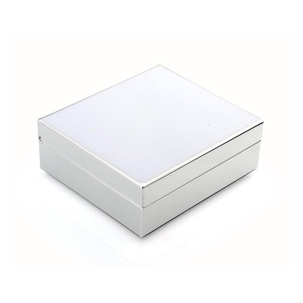 addison ross White Enamel & Silver Box