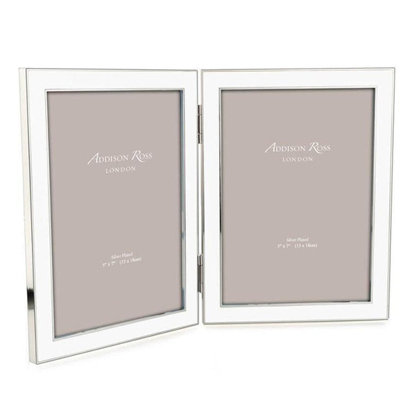 addison ross White Enamel & Silver Double Frame
