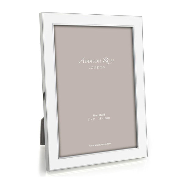 addison ross White Enamel & Silver Frame