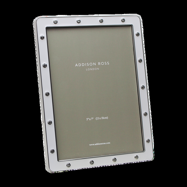 addison ross White Enamel & Silver Locket Frame