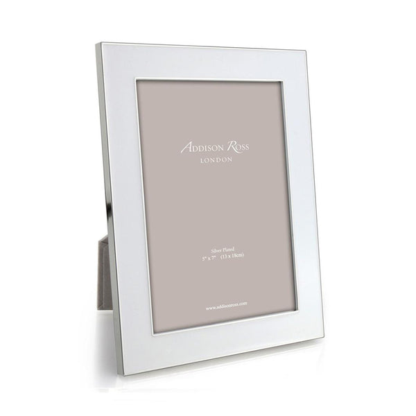 addison ross White Enamel & Silver Wide Frame