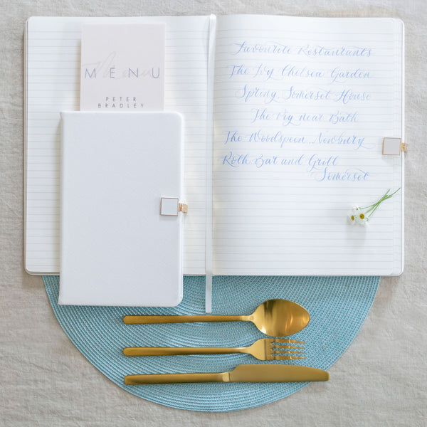Addison Ross White & Gold A5 Notebook