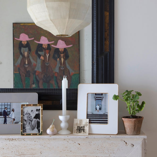 Addison Ross White & Gold Enamel Studio Photo Frame