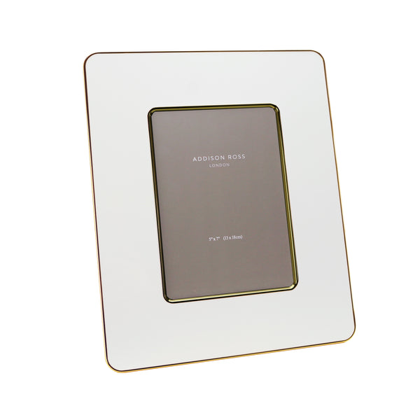 Addison Ross White & Gold Enamel Studio Photo Frame