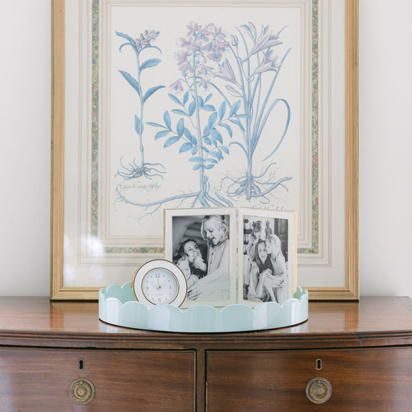 Addison Ross White & Gold Silent Alarm Clock