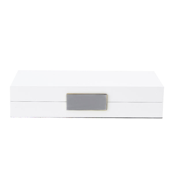 addison ross White Lacquer Box With Silver