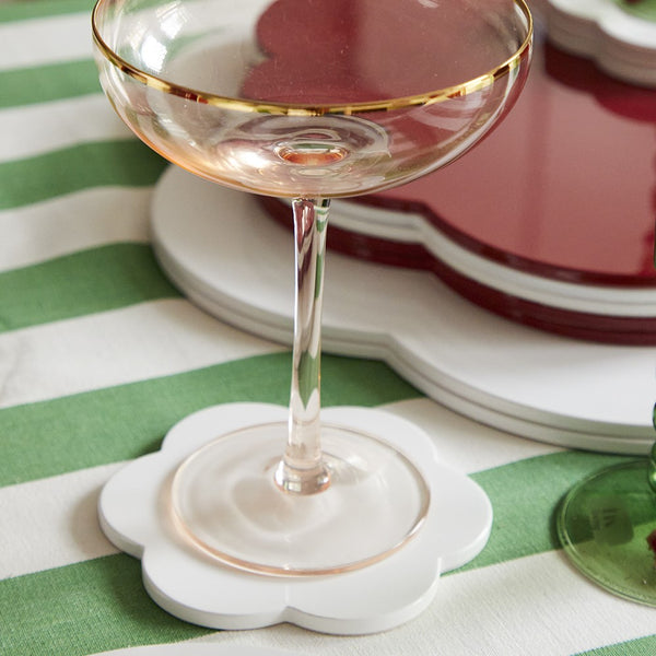 Addison Ross White Scallop Coasters – Set Of 4