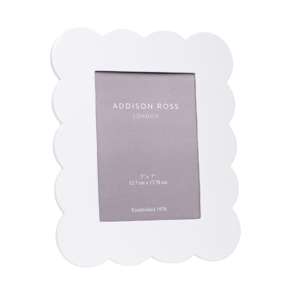 addison ross White Scalloped Lacquer Photo Frame