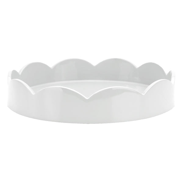 addison ross White Small Round Scallop Tray