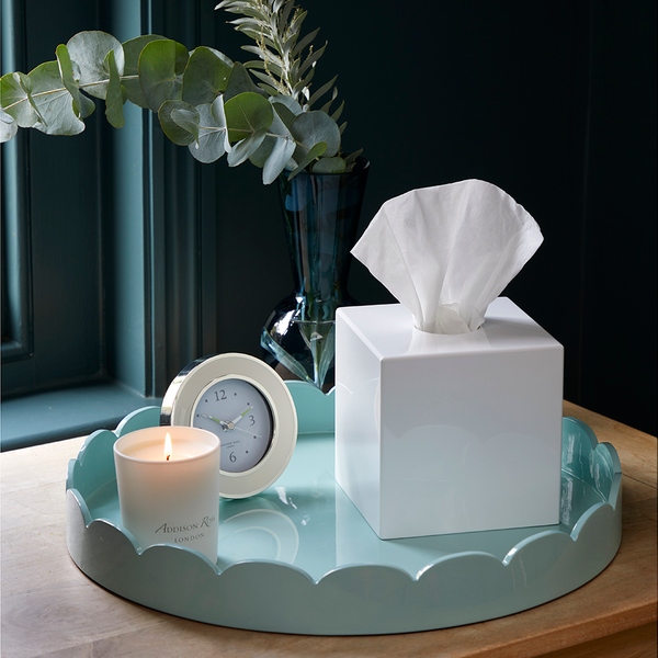 Addison Ross White Square Tissue Box