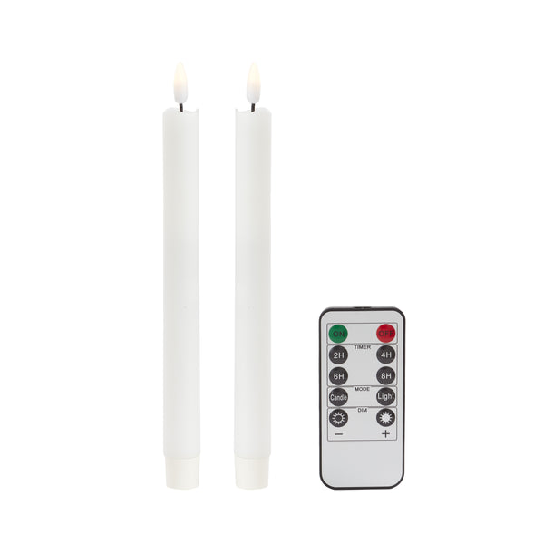 addison ross White Wax LED Candles - Set of 2