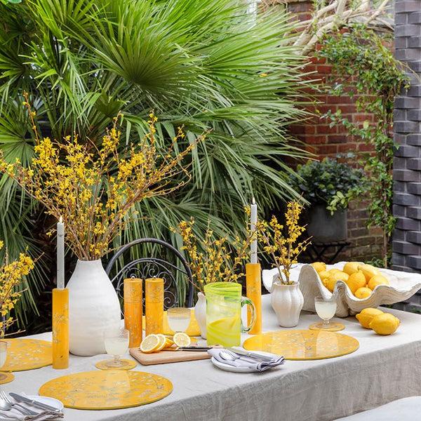 Addison Ross Yellow Chinoiserie Coasters - Set Of 4