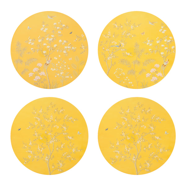 Addison Ross Yellow Chinoiserie Placemats - Set Of 4
