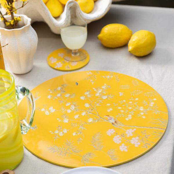 Addison Ross Yellow Chinoiserie Placemats - Set Of 4