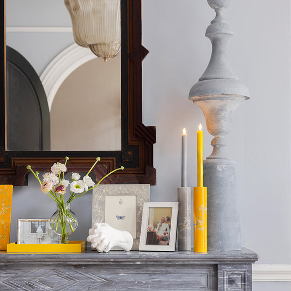 Addison Ross Yellow Wax LED Candles- Set Of 2